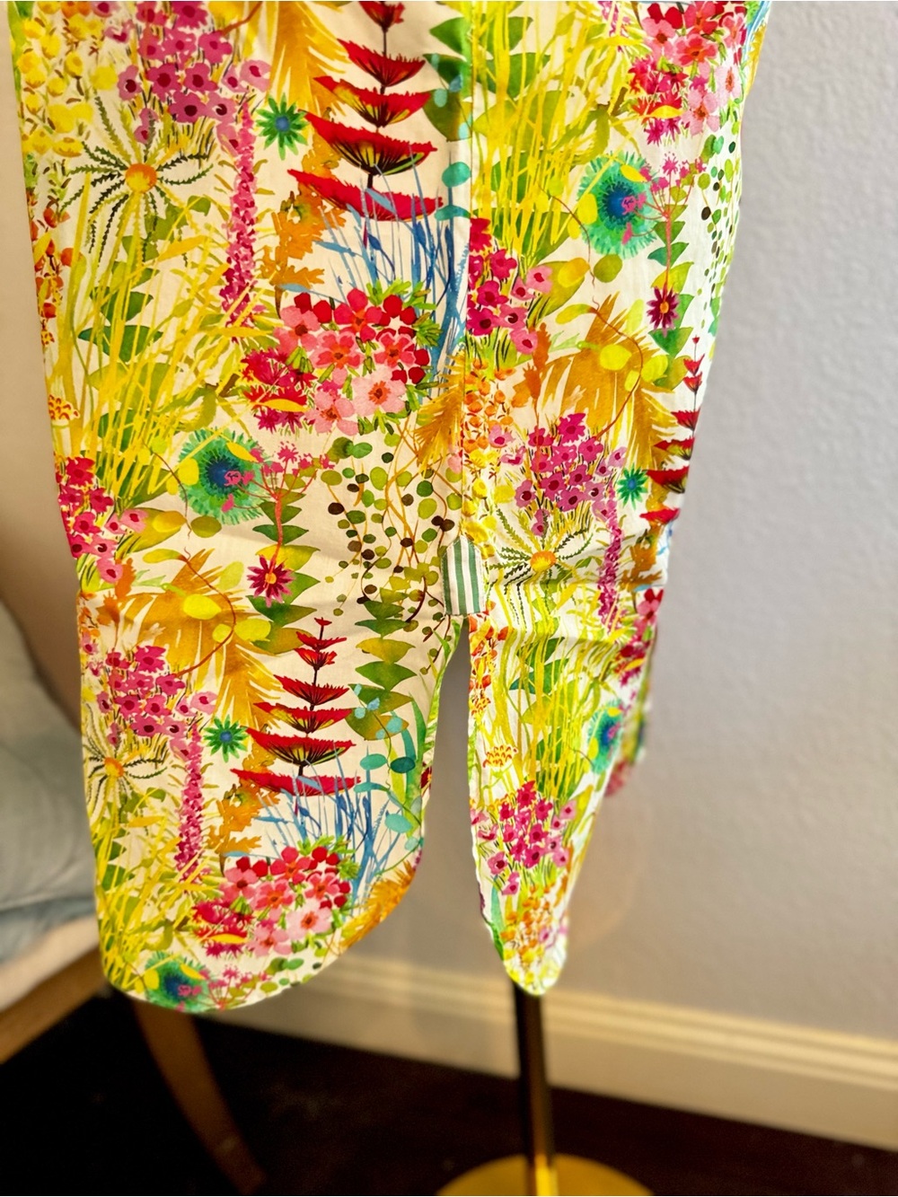 LABORATORIO CAPRI Yellow Floral Long-Sleeve Shirt Mini Dress - Picture 7 of 16